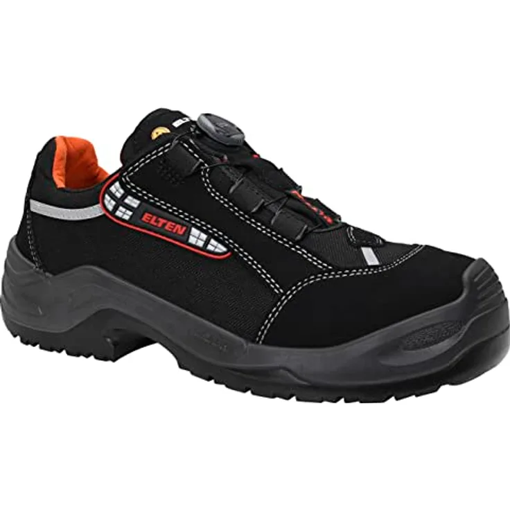 ELTEN SENEX BOA® ESD S3S Sicherheitsschuh, hydrophobierte Mikrofaser, atmungsaktives Textilfutter, grobstollige PU/PU Sohle, schwarz