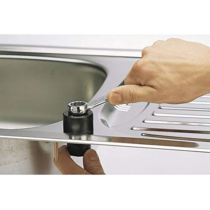 wolfcraft 3753000 Lochschneider für Wasserhähne Ø 32 mm, exaktes Ausstanzen für Edelstahl und Blech bis 1 mm – Bild 3