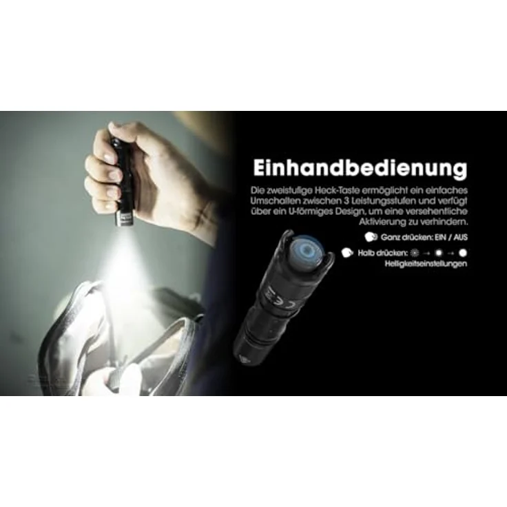 "Nitecore LED Taschenlampe MT1A PRO 800 Lumen - EDC-Taschenlampe, USB-C aufladbar, IP68 wasserdicht, kratzfeste Linse" – Bild 6