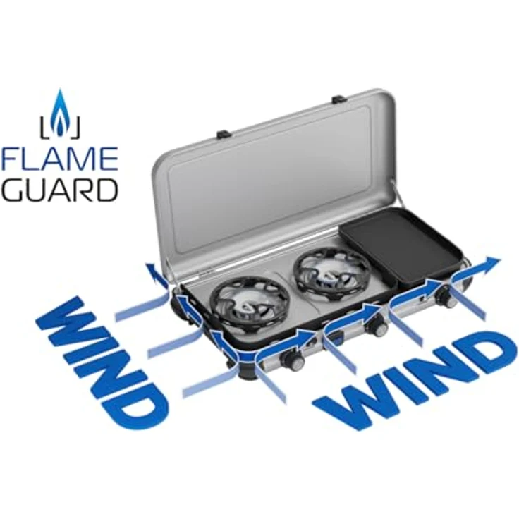 Campingaz Camping Kitchen 2 Multi Cook, Gaskocher mit 3 unabhängig regelbaren Brennern, Piezo-Zündung und Flameguard Technologie – Bild 3