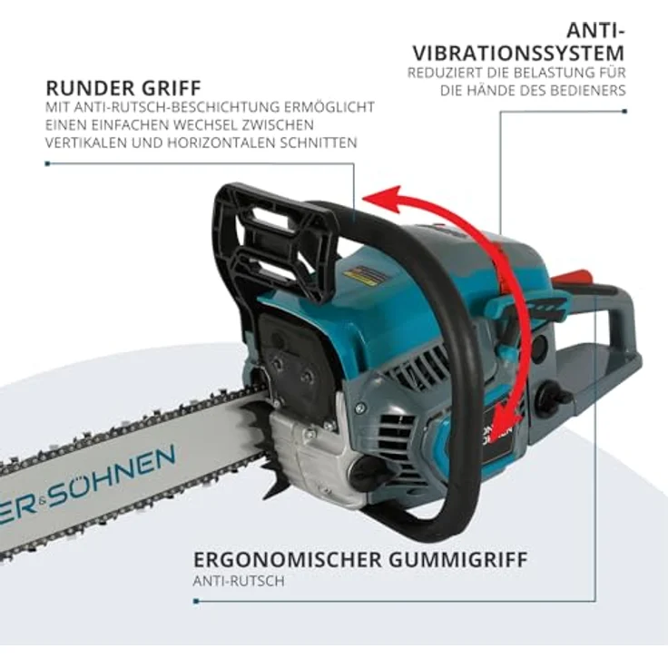 Könner & Söhnen Benzin-Kettensäge KS CS31G-16, 2,3 kW (54,5 cm³), Schwertlänge 40 cm, mit Easy-Start-System und Sicherheitssystem – Bild 9