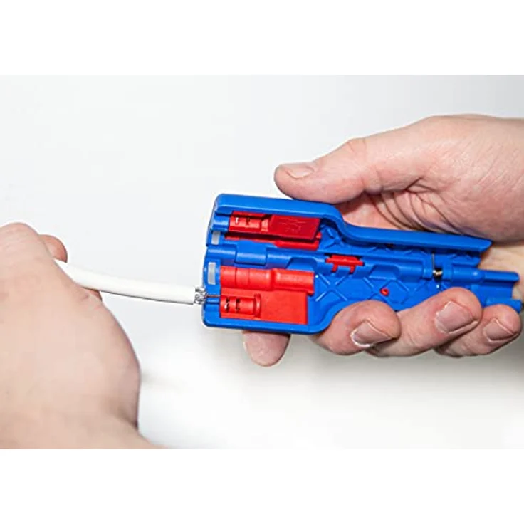 WEICON 52000001 Stripper No.1 F Plus| Antennenkabel Abisolierer | Hochwertige Abisolierzange für Sat Zubehör für Satelittenschüssel, Coax Kabel, Blau, 0, 067Kg – Bild 4