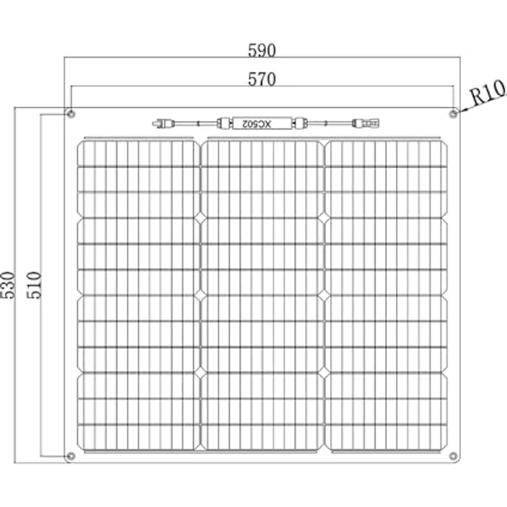 EnjoySolar ETFE Marine Solarpanel 50W 12V, monokristalline PERC-Solarzellen, 20,6 % Wirkungsgrad, semiflexibel, IP67, 1,8 kg – Bild 6