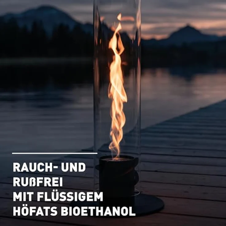 höfats Spin 1500 Schwarz NEUES Modell mit verlängerter Brenndauer - flüssig Bioethanolkamin, Edelstahl Tischfeuer für Indoor und Outdoor – Bild 5