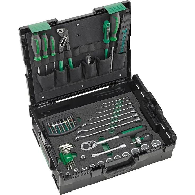 Stahlwille Werkzeugkoffer Basis, 95-tlg. Werkzeugsortiment mit robuster L-BOXX und TCS-Einlage