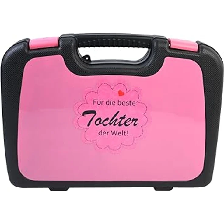 P & K Werkzeugkoffer Beste Tochter Personalisierter 136-teiliger Werkzeugkoffer in Pink – Bild 2