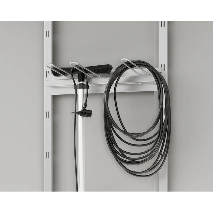 Hörmann Ecostar Gerätehalter für "Euroline" Gerätehäuser, 48 cm, silber, platzsparende Werkzeugaufbewahrung