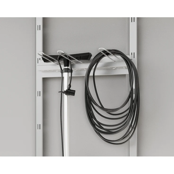 Hörmann Ecostar Gerätehalter für "Euroline" Gerätehäuser, 48 cm, silber, platzsparende Werkzeugaufbewahrung
