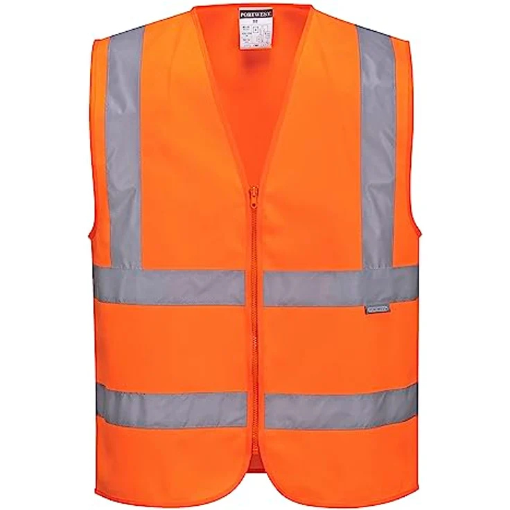 Portwest C375ORRL Warnweste mit Reißverschluss, Größe L, Orange – Bild 2