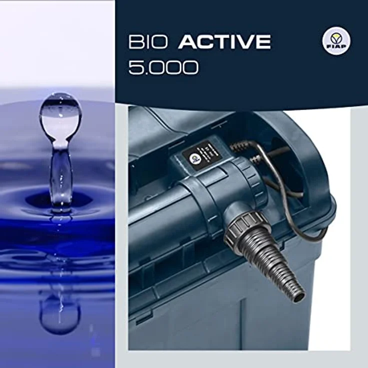 FIAP BIO ACTIVE 5.000 Durchlauf-Filter, UVC-Klärgerät mit 4500 l/h, wartungsfreundliches Mehrkammer-System zur Teichwasserreinigung – Bild 3