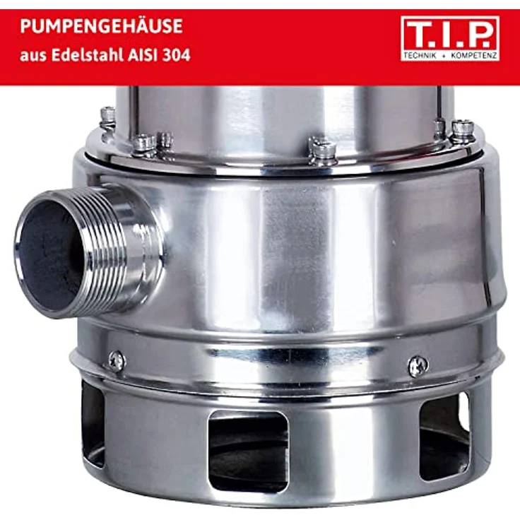 T.I.P. 30116 Schmutzwasser Tauchpumpe Maxima 300 IX Edelstahl, bis 18.000 l-h Fördermenge Tauchmotorpumpe – Bild 2