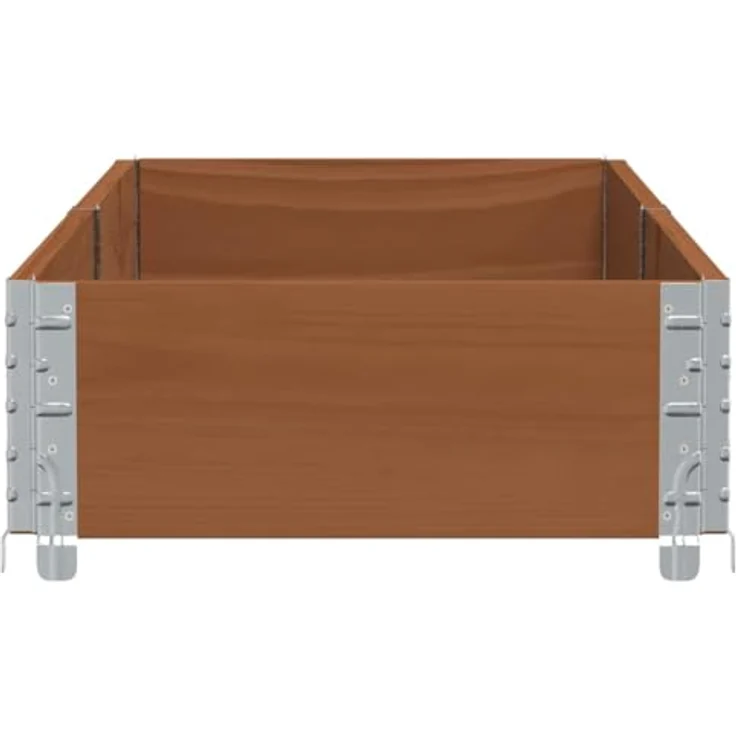 vidaXL Pflanzkasten, Hochbeet Stapelbar Faltbar, Braun Massivholz Kiefer, für Garten Terrasse Balkon, Blumenkasten Kräuterbeet Gemüsebeet – Bild 4