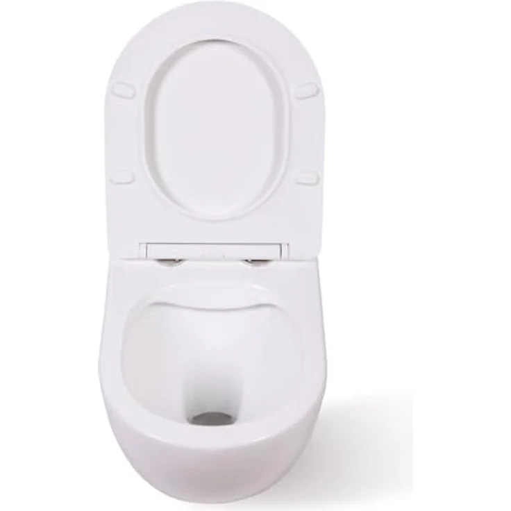 sanicomfort Hänge WC Set Aliki, Spülrandloses Wand-WC Tiefspüler aus weißer Sanitärkeramik, kompakt mit Soft-Close WC-Sitz – Bild 5