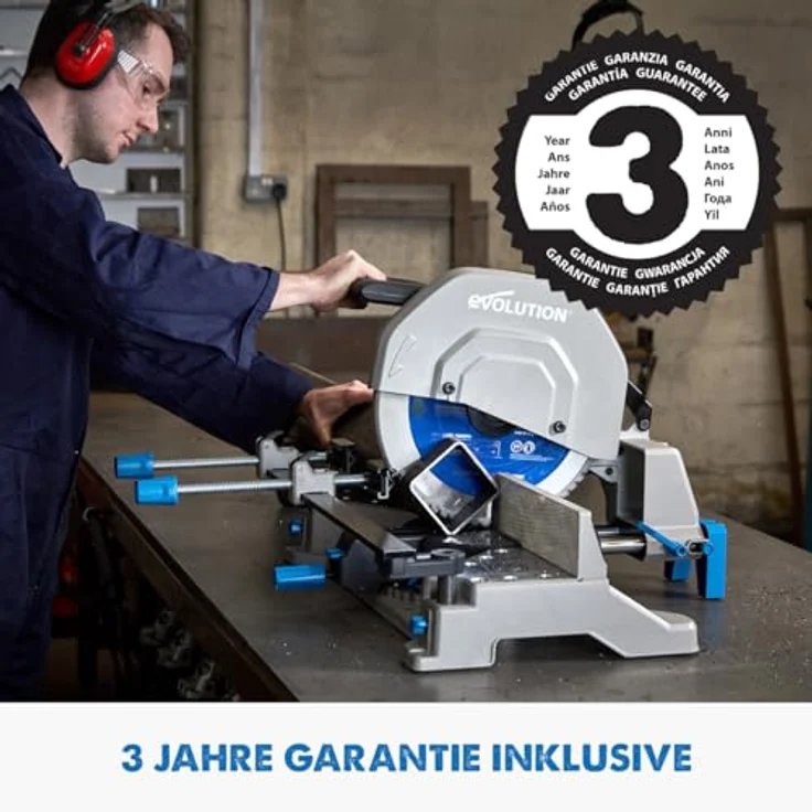 Evolution S355MCS Metall-Gehrungssäge 2200W, 355mm Kappsäge für Metall, +/- 46° Gehrungsbereich, CNC-Basis, Profi-Trockenschnitt-Technologie – Bild 5