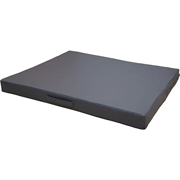 CopcoPet Hundematte Jumbo, 80 x 60 x 8cm, Grau, abwaschbares Hundebett aus kratzfestem Kunstleder, orthopädisches Hundekissen mit Viscoschaumfüllung