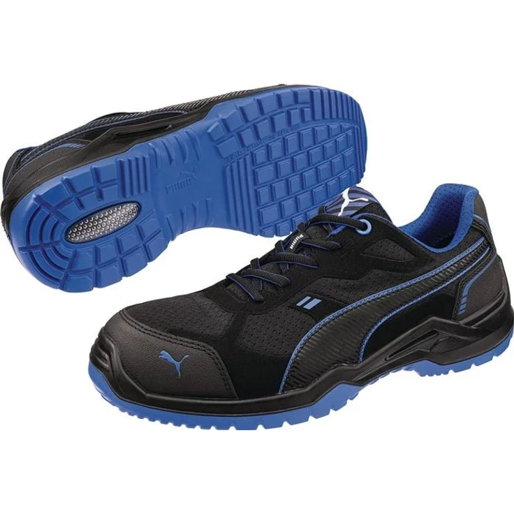 ISM FUSE TC BLUE LOW, Sicherheitsschuh S1PS ESD FO SR, Gr. 46, schwarz/blau, flexibler FAP®-Durchtrittschutz, atmungsaktive Mikrofaser, rutschfeste PU-Sohle