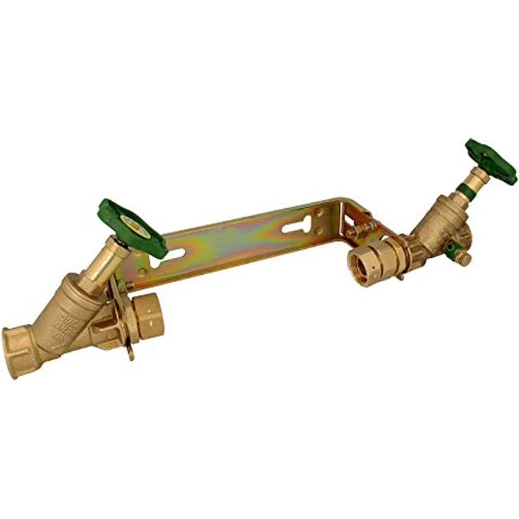 K:A Wasserzählerbügel mit Armaturen, waag. verstellbar, Qn 2,5 m³/h - 3/4" x 3/4", verzinkter Stahl, Messingventile – Bild 1