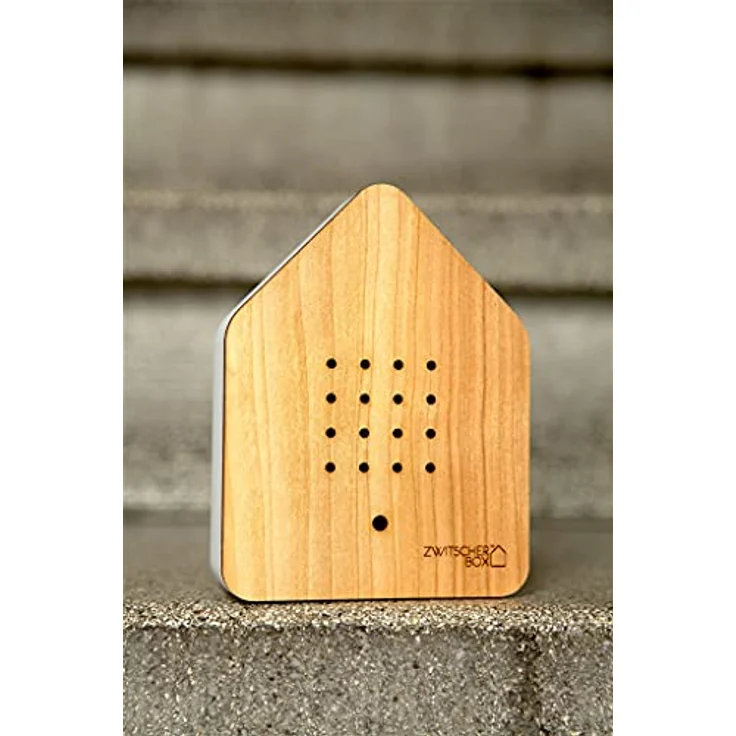 Zwitscherbox Holz, Eiche-Weiß, 11 x 12 x 3 cm – Bild 6
