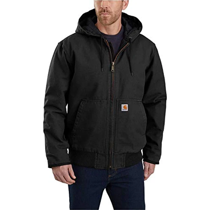 Carhartt Duck Active Arbeitsjacke, XXL, 100% Baumwollcanvas, Cordura Nylon-Steppfutter mit 3M Thinsulate Isolierung, integrierte Kapuze, verstärkte Taschen, dreifach genähte Nähte – Bild 4