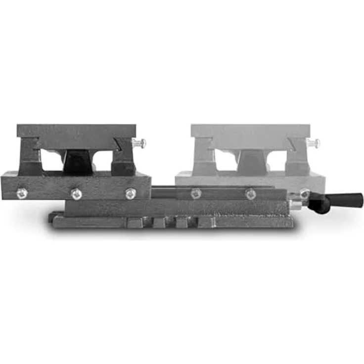 EBERTH BV3-5BT, Schraubstock Kreuztisch aus Gusseisen und Stahl, Arbeitstisch 120 x 230 mm, Arbeitshöhe 100 mm, 2 Achsen für präzise Bohr- und Fräsarbeiten – Bild 5