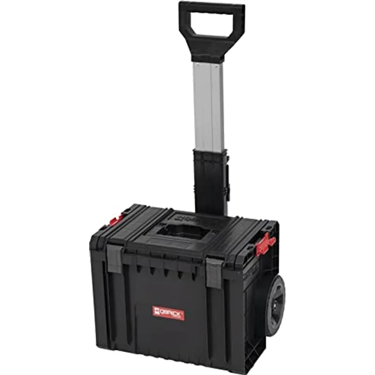 Qbrick System PRO Cart, Werkzeugtrolley mit Teleskopgriff und 28 l Fassungsvermögen, Kunststoffgehäuse