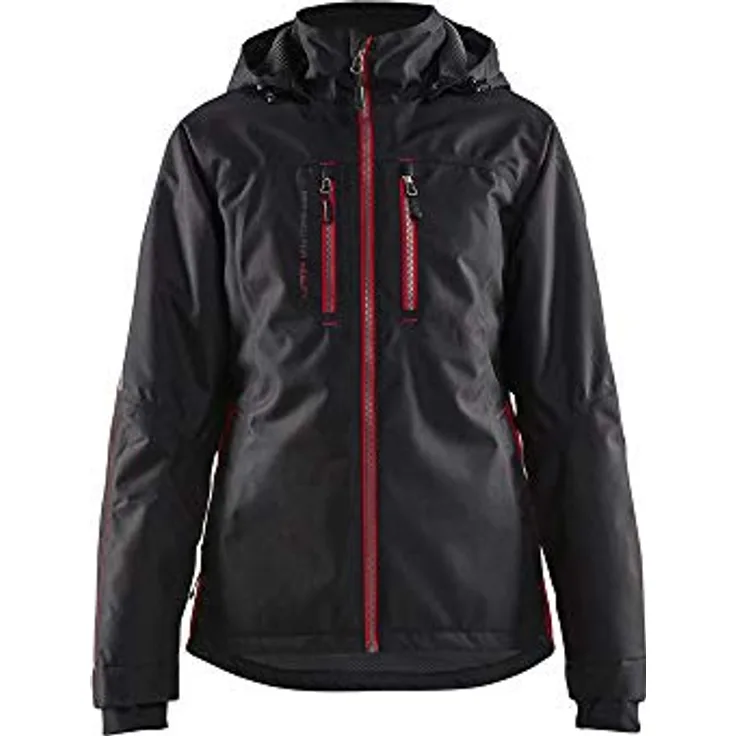 BLÅKLÄDER 497219779956L Leicht Gefüttert Damen Funktionsjacke, Schwarz/Rot, Größe L, 100% Polyester