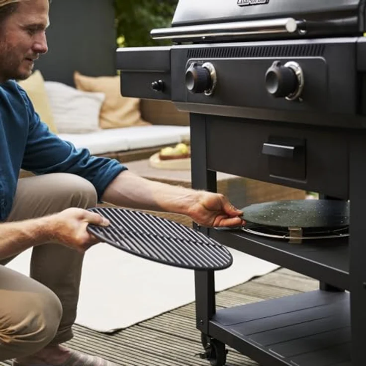 Char-Broil Planchagrill Griddle mit 3-in-1 Tile-Cooking-System, entnehmbare Fettauffangschale, Holzkohlegrill – Bild 9