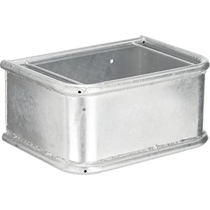 Kerbl Rechtecktrog (35 l), Futternapf aus feuerverzinktem Stahl, Silber