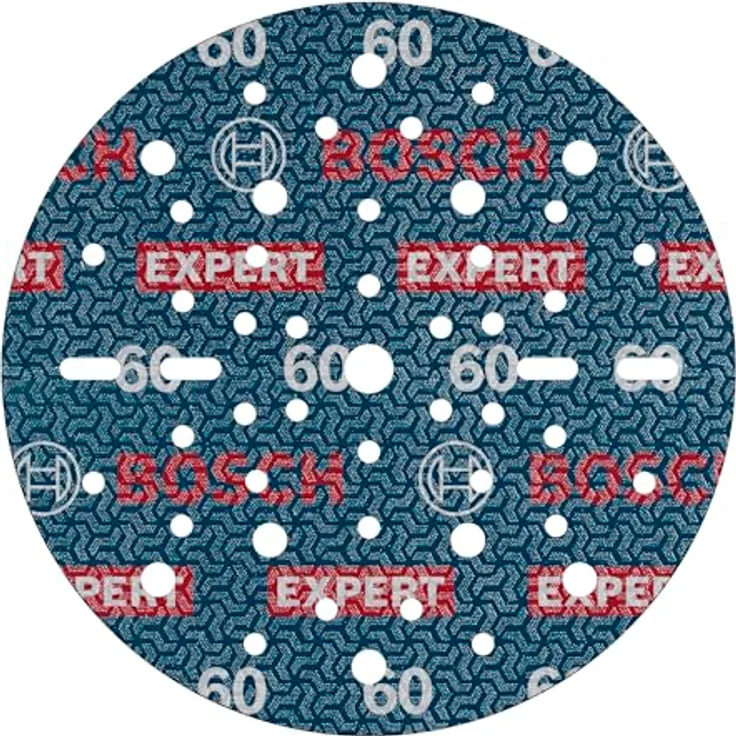 Bosch 50x EXPERT O780 Folienschleifscheibe, 150 mm für Hartholz, Farbe auf Holz, Körnung 60, Ø 150 mm, Professional Zubehör Exzenterschleifer