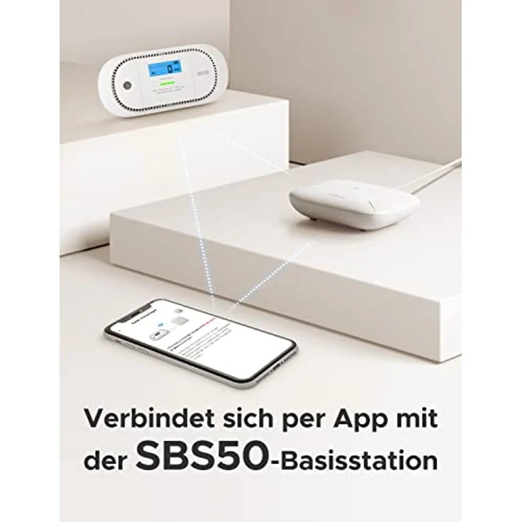X-Sense XC01-M, Kohlenmonoxid-Melder mit digitaler LCD-Anzeige, austauschbarer Batterie, Spitzenwertspeicher, kompatibel mit SBS50-Basisstation, 1er-Pack – Bild 3