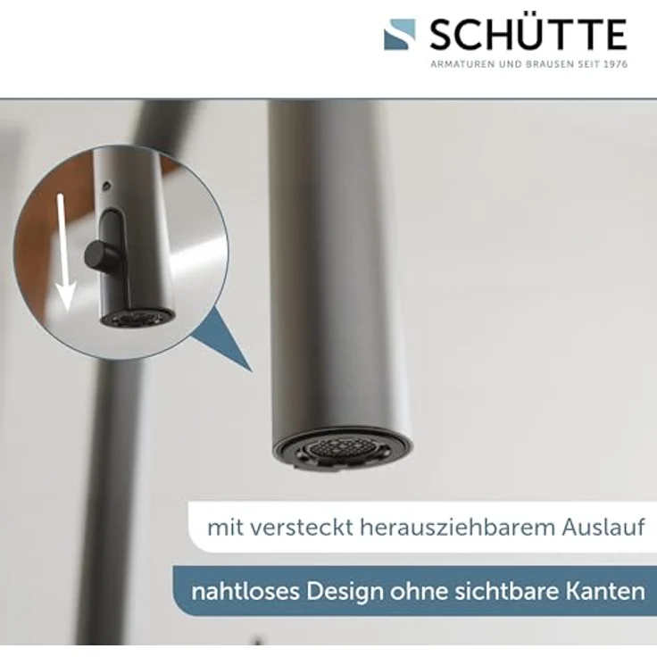 Schütte Spültischarmatur BLACKPOOL, energiesparend, Cold-Start-Funktion, 360° schwenkbar, ausziehbarer Schlauch 150 cm – Bild 3