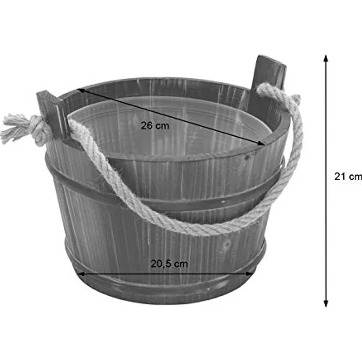 Mendler Saunakübel mit Einsatz HWC-B26, Saunazubehör Saunaeimer Saunakelle Aufguss, Kiefernholz 3,5 L ~ hell-braun – Bild 9