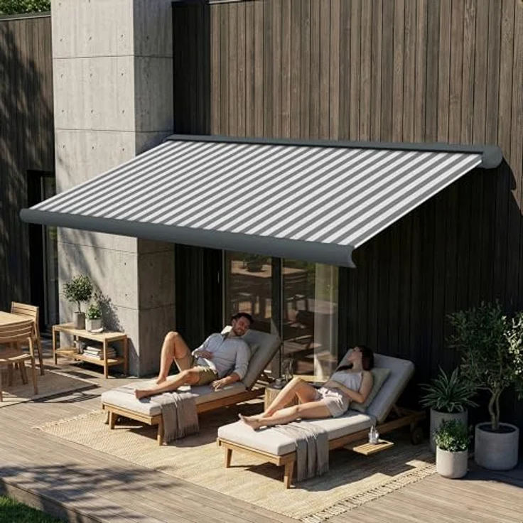 Eclipse Vollkassettenmarkise Eclipse Premium 3,5x3m Grau-Weiß – Bild 4