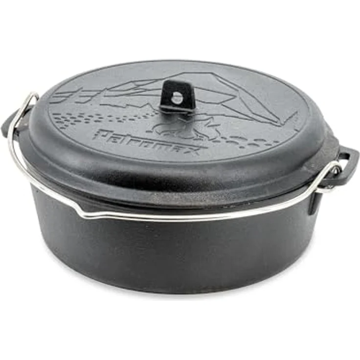 Petromax Dutch Oven Essential Line, Gusseisen Topf 3,5 L für Induktion, Gas, Backofen, Grill oder Lagerfeuer, natürliche Antihaftwirkung und multifunktionaler Deckel – Bild 1