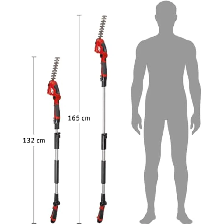 WALTER Akku Heckenschere/Grasschere mit stufenloser Teleskopstange (bis 120 cm), 12V Li-Ion, 1200 U/min, Laserschneidmesser, 160 mm Schnittlänge, inkl. Akku und Schnellladegerät – Bild 4