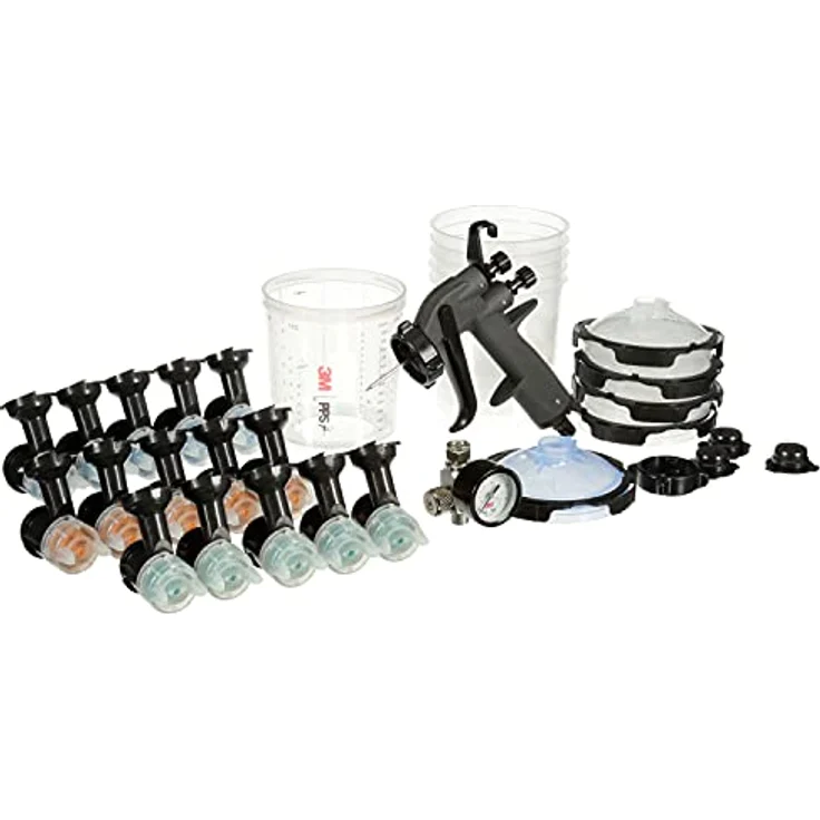 3M Lackier-Starter-Paket - 3M Performance Spray Gun 26778, inkl. PPS 2.0 Lackverarbeitungssystem, 15 austauschbare HVLP-Düsen, Ventil zur Luftstromregelung; zur Autolackierung – Bild 3
