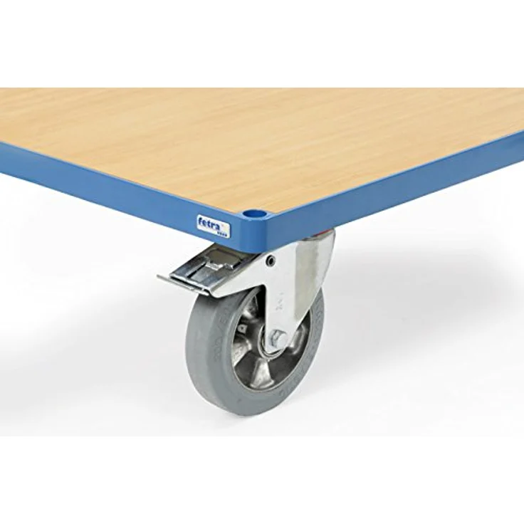 Fetra Transportwagen mit blaugrauer Elastic-Bereifung, 160mm Räder, kugelgelagerte Naben, spurlos – Bild 2