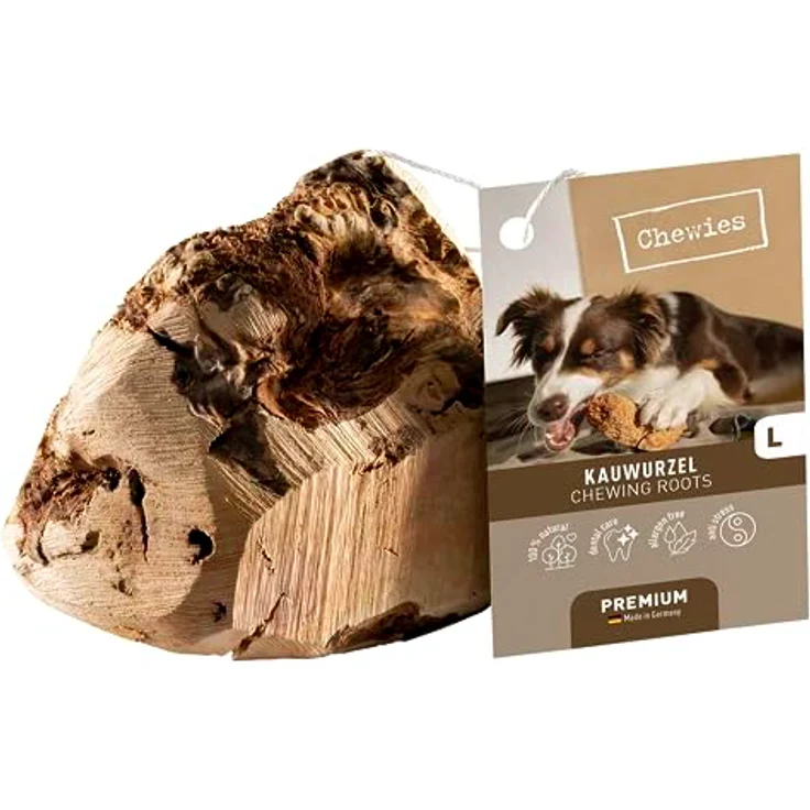 Chewies Kauwurzel für Hunde aus Baumheide Wurzel - 100 % natürliches Hunde-Spielzeug risikoarm & langlebig - Größe L: Für Hunde ab 20 kg Körpergewicht, L (1er Pack) – Bild 1