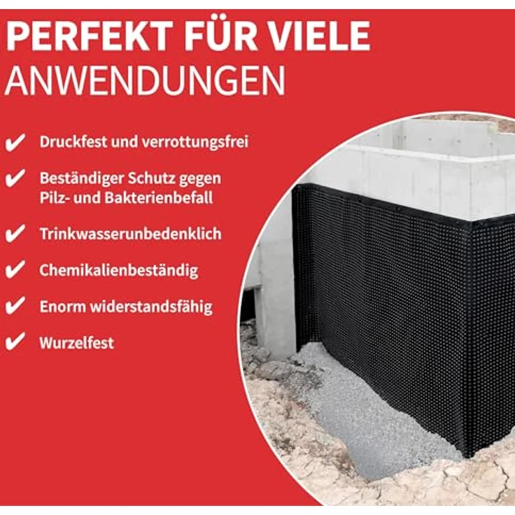 Onduline FONDALINE 400 Noppenbahn Hochbeetfolie, 0,5m x 5m, druck- und wurzelfest, optimale Luftzirkulation – Bild 5
