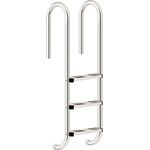 Zelsius V2A Edelstahl Poolleiter mit 3 Stufen | 50 x 26,5 x 132 cm - Silber | mit Rutschsicherung | Schwimmbadleiter für Pool und Schwimmbecken