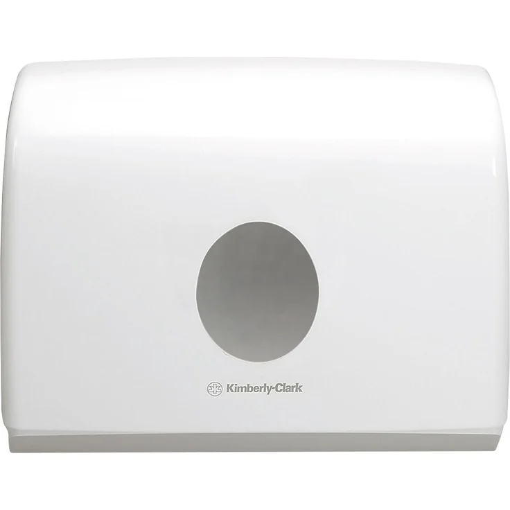 Kimberly-Clark Aquarius, Papierhandtuchspender für C- und Zickzack-Falthandtücher, weiß, mit Sichtfenster und patentiertem Überfüllschutz