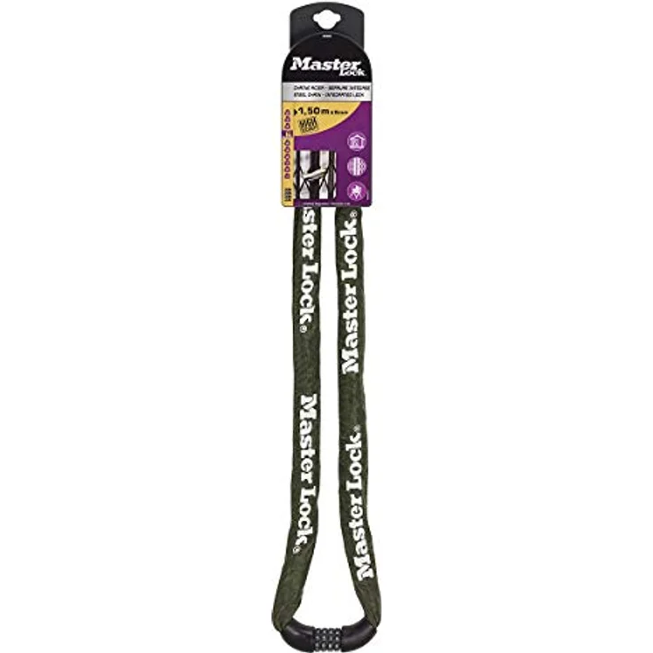 Master Lock 8028EURD Fahrradkettenschloss mit Zahlenschloss, 150-cm-Kette, grün – Bild 5