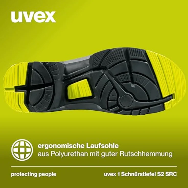 Uvex Sicherheitsschuh, sportlicher S2 SRC ESD Stiefel, grau – Bild 4
