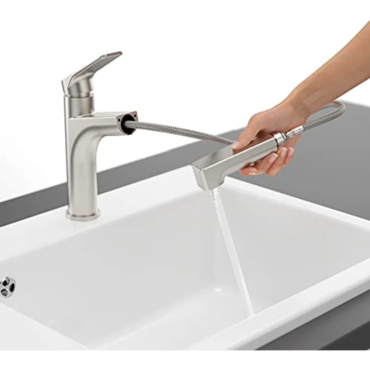 Villeroy & Boch Junis Sky Shower, Küchenarmatur mit herausziehbarer Schlauchbrause, matt schwarz, 2 Strahlarten – Bild 4
