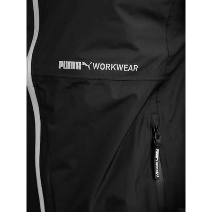 PUMA Workwear Regenjacke ESSENTIALS robuste Allwetterjacke für den Outdoor-Einsatz, reflektierender Vorderreißverschluss, schwarz – Bild 4