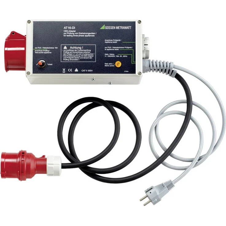 Gossen Metrawatt Spannungsprüfer Gossen Metrawatt Z750A AT16 DI 1 St., (AT16 DI) - Drehstrom-Messadapter, CEE-Stecker 16A/6h, blau