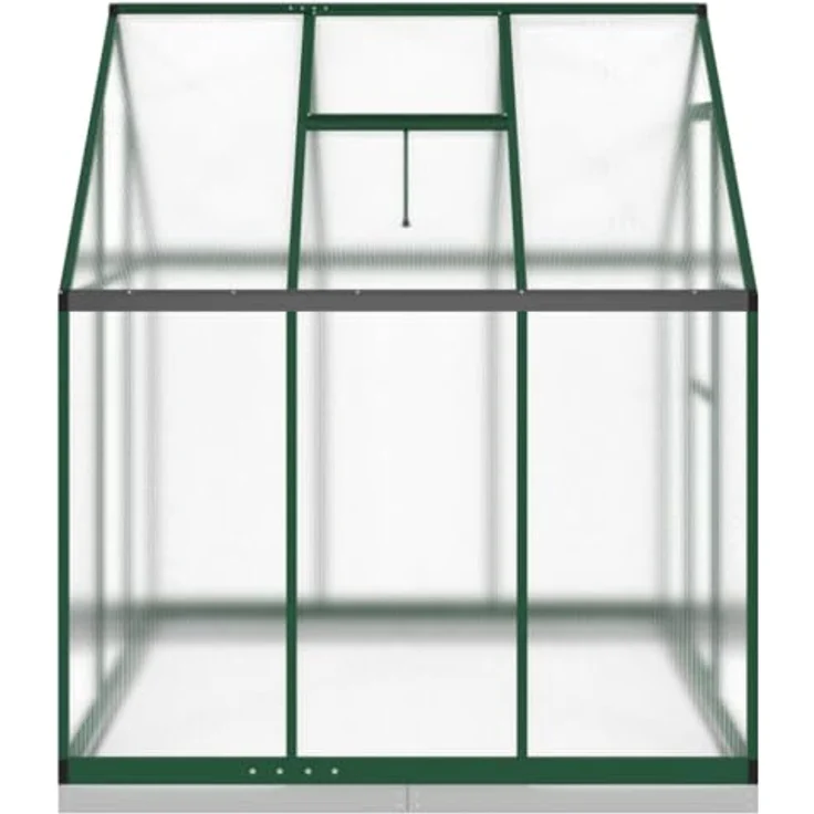 vidaXL Gewächshaus mit Fundamentrahmen Grün 169x169x202 cm Aluminimum, UV-beständige Platten, durchdachtes Design – Bild 4