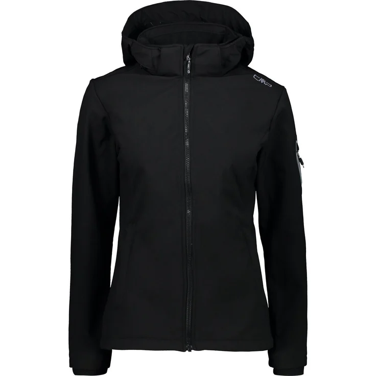CMP Anorak WOMAN JACKET ZIP HOOD NERO, Softshell-Jacke mit Clima Protect, winddicht und wasserdicht