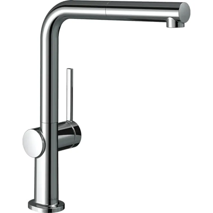 hansgrohe Talis M54 Einhebel-Küchenmischer 270, Ausziehauslauf, Chrom, mit 4-stufigem Schwenkbereich, Keramikmischsystem und integrierter Schlauchführung