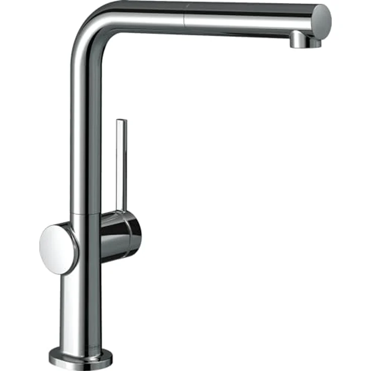 hansgrohe Talis M54 Einhebel-Küchenmischer 270, Ausziehauslauf, Chrom, mit 4-stufigem Schwenkbereich, Keramikmischsystem und integrierter Schlauchführung – Bild 1